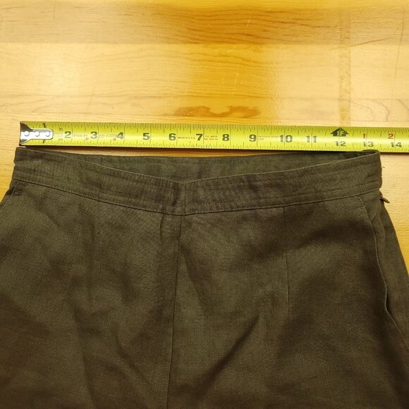 Tabolts Womens 4 P Petite Olive 100% Irish Linen Pants Breathable Lightweight - Picture 7 of 11